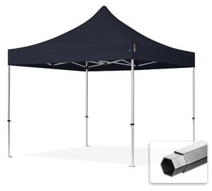 TOOLPORT 3x3m gazebo pieghevole PVC, PROFESSIONAL alluminio, nero