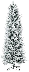 HOMCOM Albero di Natale Innevato 225cm con 988 Rami e Base in Acciaio per Interni con Apertura Automatica|Aosom