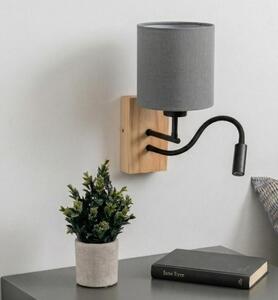 Brilagi - Lampada LED da parete NUBILA WOOD 1xE27/25W/230V + LED/3W rovere/nero/grigio chiaro