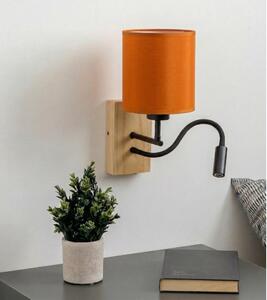 Brilagi - Lampada da parete LED NUBILA WOOD 1xE27/25W/230V + LED integrato 3W, rovere/nero/arancione