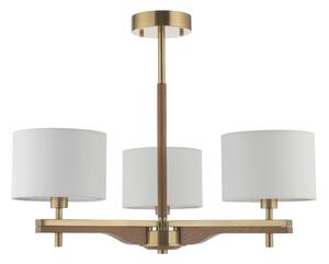 Endon 116993 - Lampadario su asta HEATHCLIFF 3xE14/7W/230V ottone/frassino
