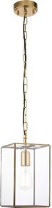 Endon 119142 - Lampadario a catena HAMMOND 1xE27/10W/230V 17x17 cm in ottone