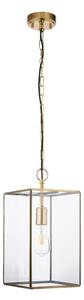 Endon 119141 - Lampadario a catena HAMMOND 1xE27/10W/230V 21,5x21,5 cm ottone