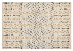 Tappeto in cotone beige 140 x 200 cm motivo geometrico rettangolare soggiorno camera da letto Beliani