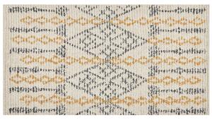 Tappeto beige in cotone 80 x 150 cm rettangolare motivo geometrico soggiorno camera da letto Beliani