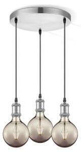 Home Sweet Home F258610-09 - Lampadari rotondi vintage - 3 x E27 portalampade max.60W - Acciaio spazzolato
