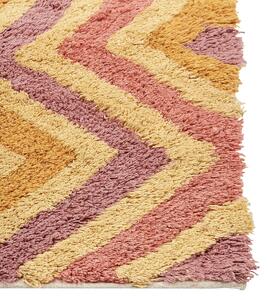 Tappeto multicolore 140 x 200 cm cotone fatto a mano motivo geometrico soggiorno camera da letto Beliani