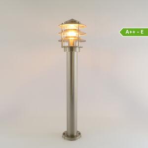 Elegante lampada da terra 249-500 in acciaio inox V2A, altezza 50 cm, ferro spazzolato, IP44, attacco E27