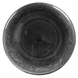 Piatto fondo 21,5 cm in vetro nero decorato Imperial Stones