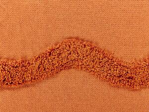 Coperta in cotone arancione con frange e motivo geometrico 125 x 150 cm stile boho soggiorno camera da letto accessorio divano Beliani