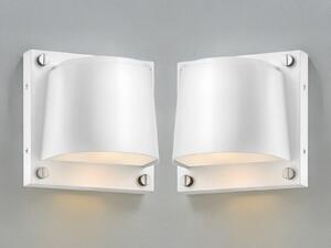Set da 2 applique da esterno a LED, bianco opaco, faretti da incasso per l'illuminazione della facciata della casa
