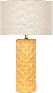 BELIANI Lampada da tavolo in Vetroceramica gialla 49 cm motivo geometrico paralume in tessuto beige soggiorno camera da letto