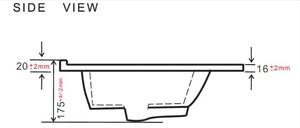 Lavabo da incasso NEVA, 80 cm, Vetroceramica, bianco lucido, 80 x 46 x 17 cm