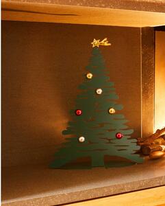 Alessi Decorazione natalizia in acciaio albero di natale piccolo "Bark for Christmas" Acciaio Inox Bianco