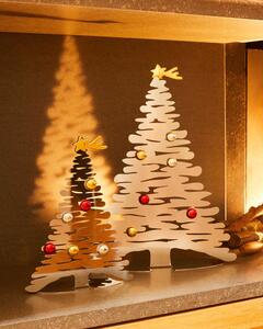 Alessi Decorazione natalizia in acciaio albero di natale piccolo "Bark for Christmas" Acciaio Inox Bianco