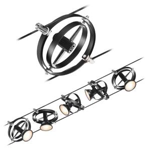 Paulmann 94440 - KIT 5xGU5,3/10W, sistema completo a cavo CARDAN 230V, nero