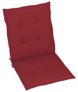 Cuscini per Sedie da Giardino 6 pz Rosso Vino 100x50x3 cm