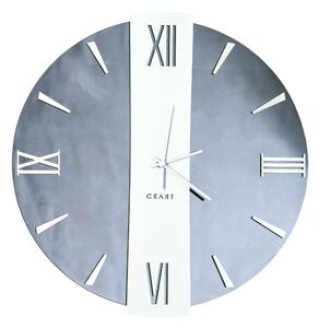 Orologio Da Muro 60 cm Struttura, � uno specchio NERO FUME' VEGA BIG Diametro 60 cm lancette in metallo numeri colore BIANCO a rilievo , l'orologio specchio