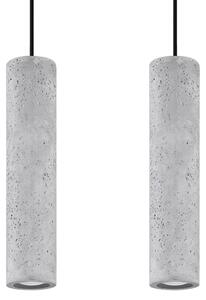 Lampada a sospensione LUVO 2 2xGU10 10W calcestruzzo 90x6x30cm Sollux Lighting