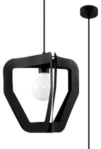 Lampada a sospensione TRES nero 1xE27 15W acciaio 130x33x33cm Sollux Lighting