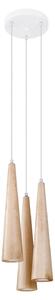 Lampada a sospensione SULA 3P in legno naturale 3xGU10 10W legna 120x20x20cm Sollux Lighting