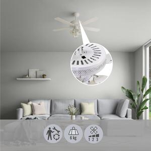 Ventilatore da soffitto Bahamas, bianco, D. 132 cm INSPIRE