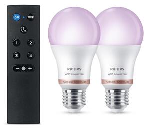 Confezione da 2 lampadine LED RGB dimmerabili Philips SMART A60 E27/8,5W/230V 2200-6500K + telecomando