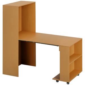 HOMCOM Tavolo Pieghevole da Pranzo max 3 Persone, in Truciolato e Acciaio, 75x144x144.5 cm, color Legno|Aosom