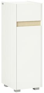 Kleankin Mobiletto Bagno Salvaspazio con Cassetto, Anta e Ripiano Interno Regolabile, in Legno, 30x33x88cm, Bianco | Aosom
