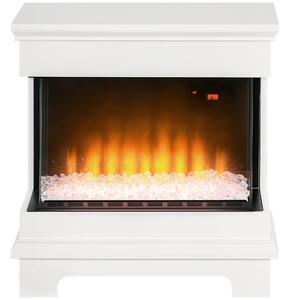 HOMCOM Caminetto Elettrico a 10 Colori con Spegnimento Automatico e Timer da 12h, 61x28x66.5 cm, Bianco|Aosom
