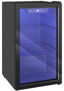 Cantinetta Vino Refrigerata 24 Bottiglie 43x46x74 cm Capienza 68L Temperatura Regolabile 4-16℃ con Vetro Anti UV Nero