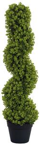 HOMCOM Pianta Finta di Eucalipto a Spirale con Vaso Incluso per Interno ed Esterno, Altezza 90 cm, Verde