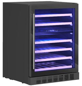 Cantinetta Vino Doppia Temperatura 5–18 °C 46 Bottiglie Capienza 131L con Porta in Vetro Temperato Triplo Nero