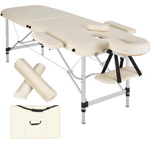 Tectake set lettino da massaggio a 2 zone con rullo - beige