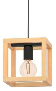Lampadario Industriale Elgort nero in legno, D. 20 cm, L. 20 cm, INSPIRE
