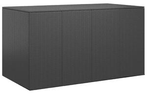 Contenitore da Giardino in Rattan PE 194x100x103 cm Nero