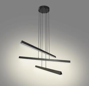 Lampadario Moderno Finch nero, in alluminio, D. 0 cm, L. 78 cm, 3 luci, INSPIRE