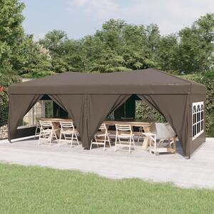 Gazebo Rotondo con Tende 3,5 x 2,7 m Antracite