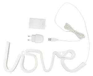 Lampada da tavolo LED Love USB bianco rosso