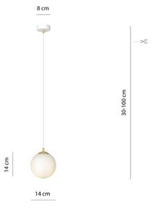 EMIBIG LIGHTING Lampada a sospensione Royal, bianco opalino/bianco, vetro, E14