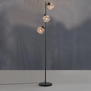 Lampada da terra Pecan nero/ naturale, in metallo, H 160.6 cm, E14 3xINSPIRE
