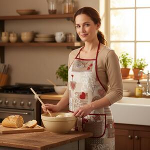 Grembiule da cucina patchwork rosso