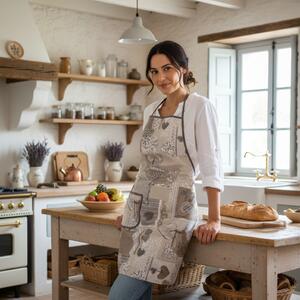 Grembiule da cucina beige patchwork