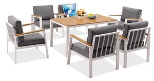 Zakintos Premium 6 mobili da giardino in alluminio bianco Garden Point