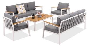 Set di mobili di lusso in alluminio Zakintos Coffee 8 white Garden Point