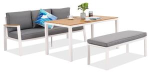 Zakintos Apetito Comfort 3 set in alluminio con panca bianco Garden Point