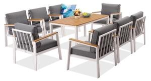 Zakintos Premium 8 mobili da giardino in alluminio bianco Garden Point