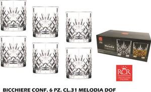 Rcr Cristallerie Bicchiere confezione 6 pezzi cl 31 Melodia Dof - RCR258321