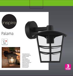 Applique discendente Palama in alluminio, nero, E27 MAX60W IP44 INSPIRE