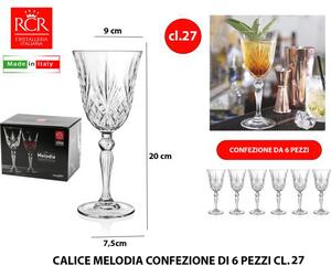 Rcr Cristallerie Set 6 Calici Melodia Capacit 27 cl in Vetro - RCR256525
